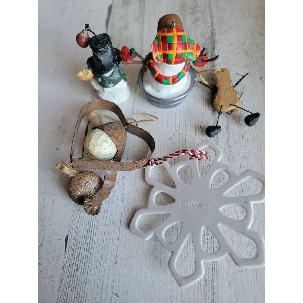 Snowflake snowman heart Arctic‎ bucket variety ornament Xmas